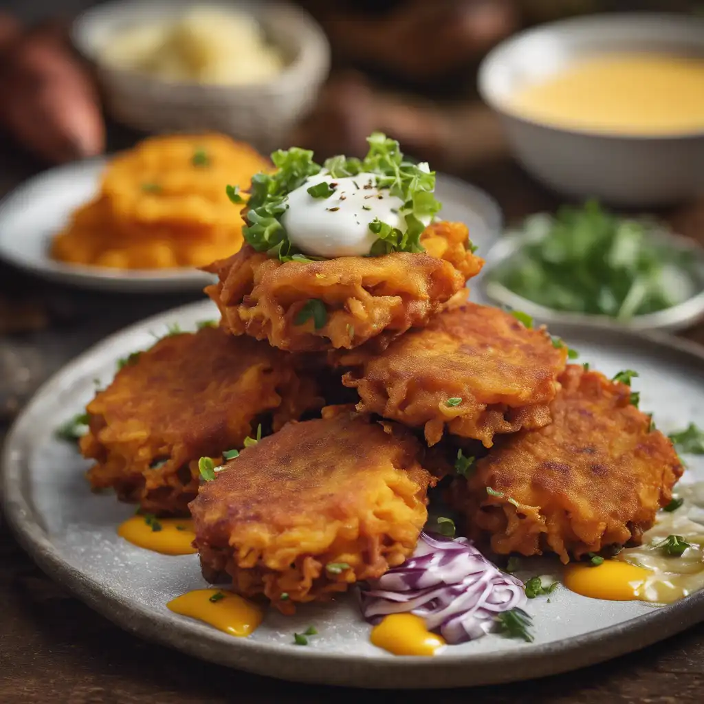 Sweet Potato Fritters with Various Fillings