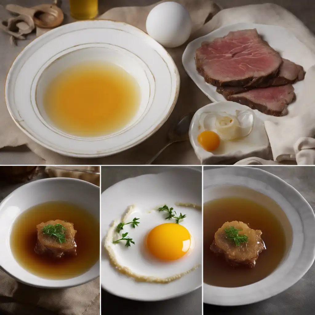 Foto de Consomê de carne com ovo