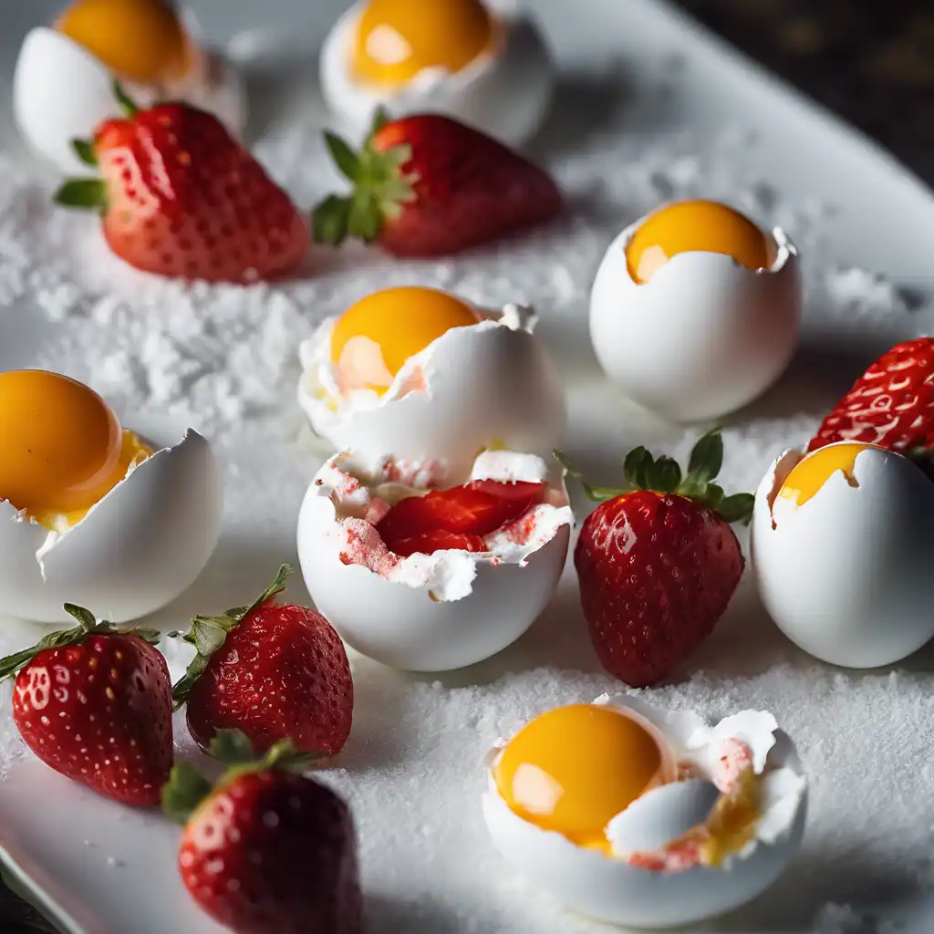 Snowy Eggs with Strawberry