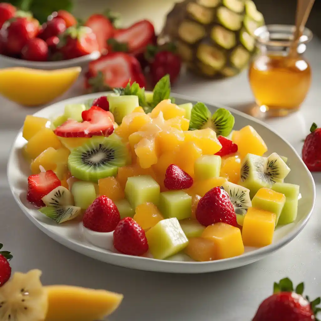 Honey with Fruit Salad