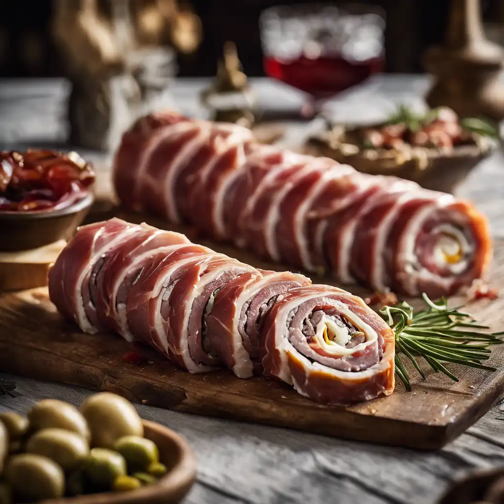 Beef and Prosciutto Roll with Cheese