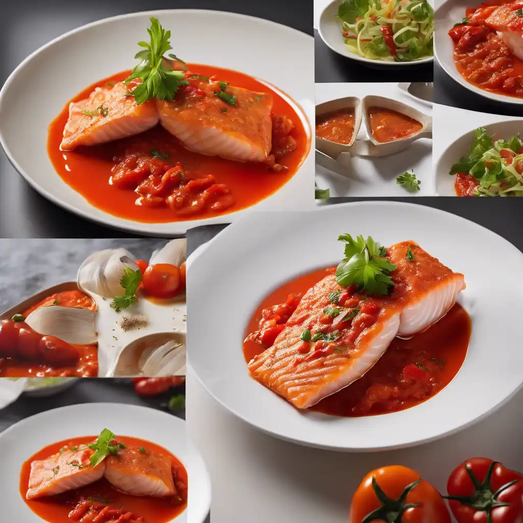 Fish Fillets with Tomato and Pepper Sauce