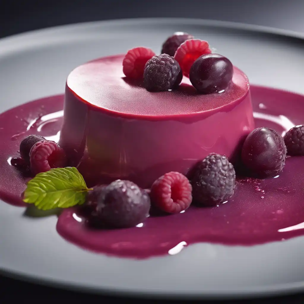 Raspberry Mousse with Damson Syrup