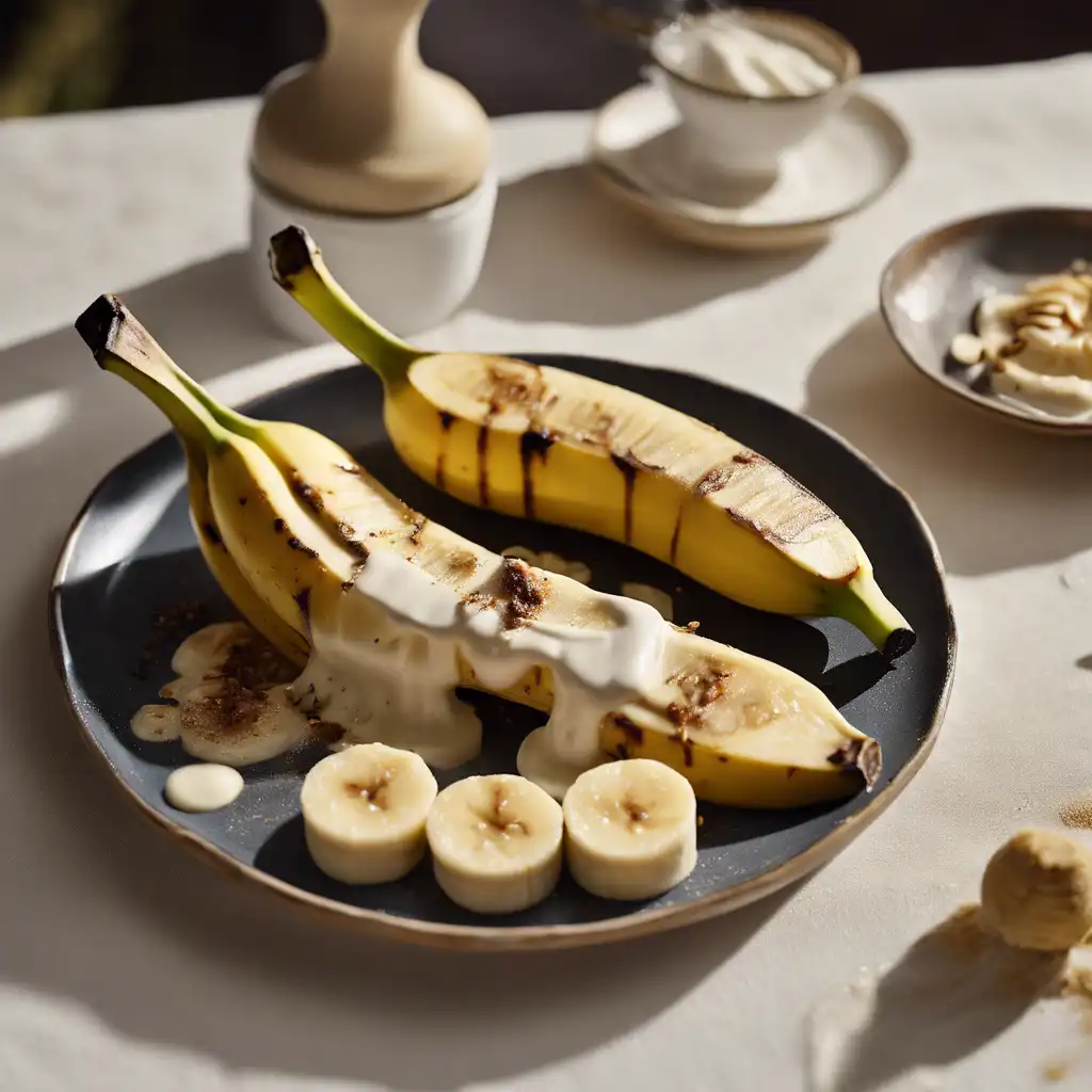 Grilled Banana with Cream