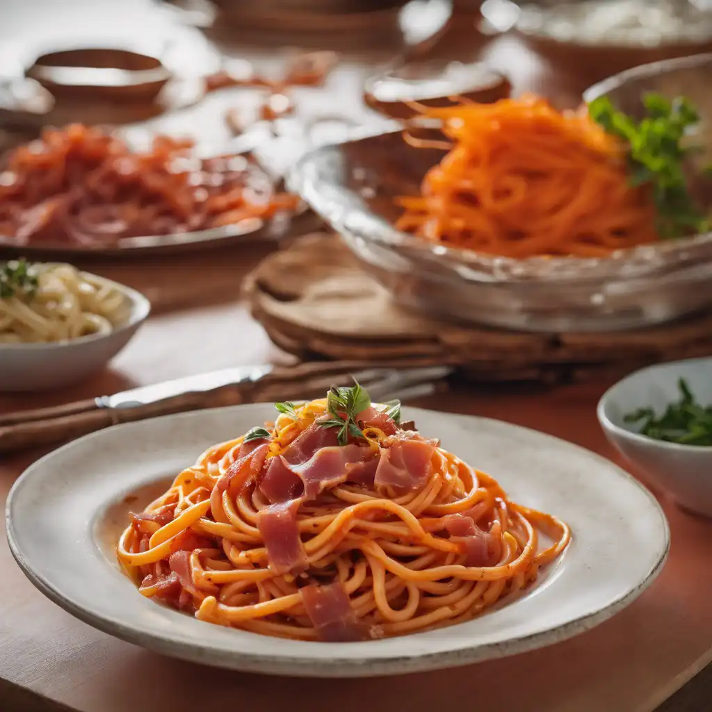 Bucatini with Carrot and Prosciutto Ragu