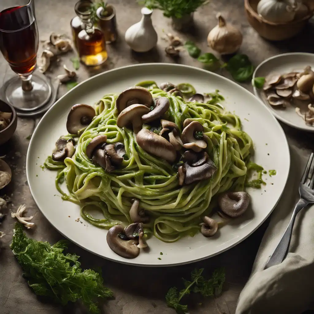 Green Fettuccine with Mushrooms