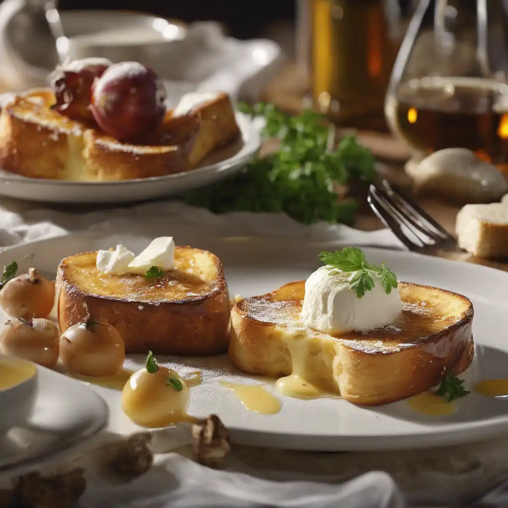 Foto de Pão francês tostado com camembert