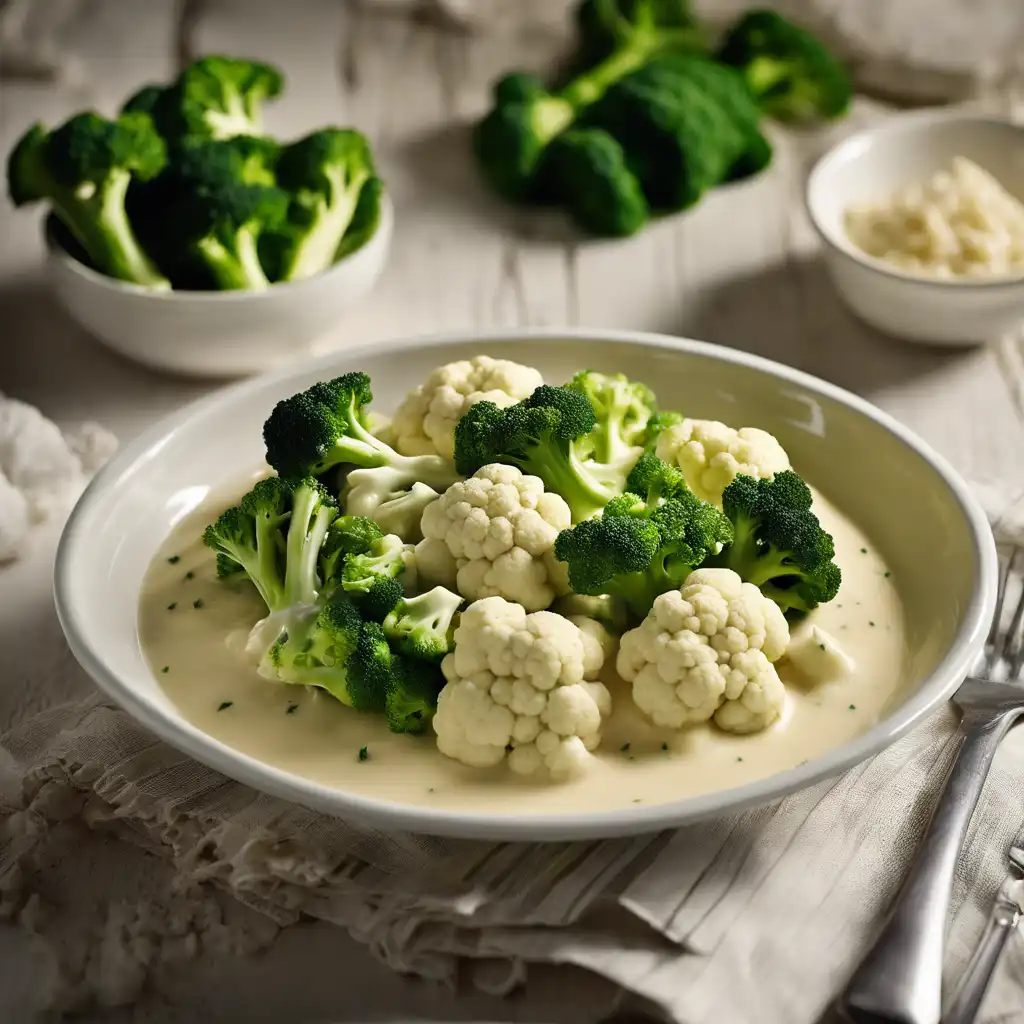 Cauliflower and Broccoli in Cream Sauce