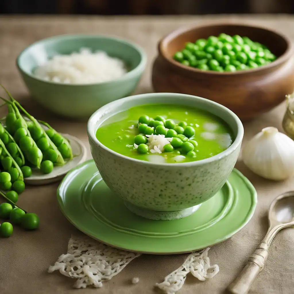 Green Peas and Rice Soup