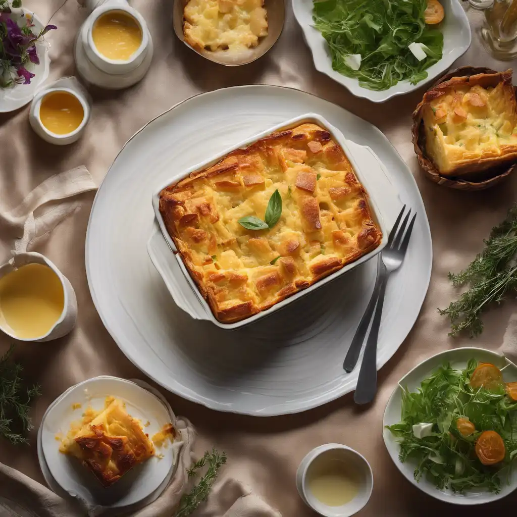 Parmesan Cheese Strata with Salad