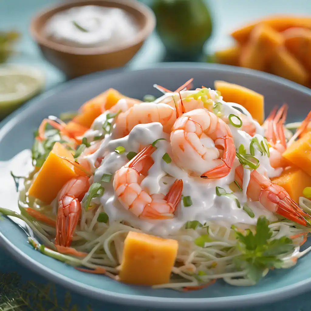 Papaya Salad with Shrimp and Yogurt Sauce