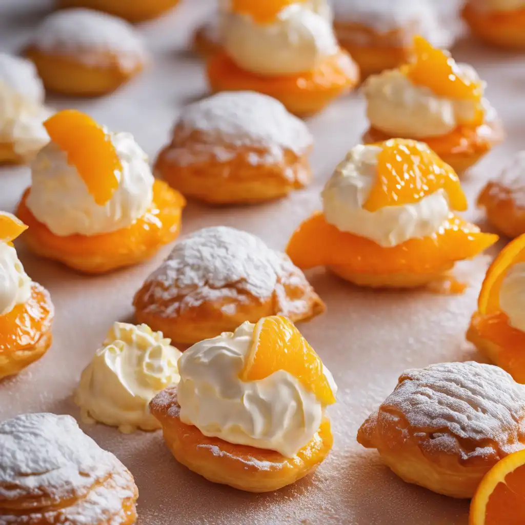 Sunny Cream Puffs on Orange Slices