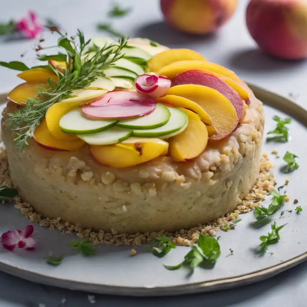 Wheat Nectarine Cake with Herbs and Lemon