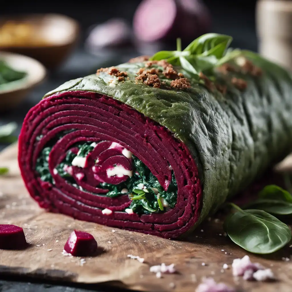 Beetroot Roll with Spinach Filling