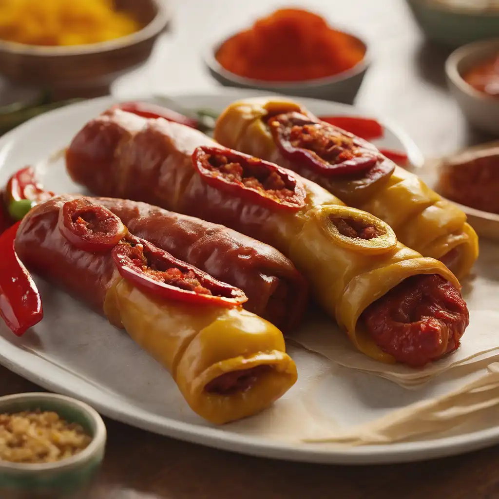 Stuffed Linguiça with Peppers