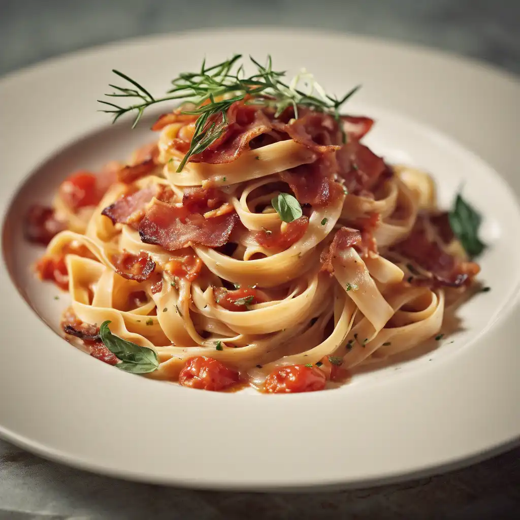 Fettuccine with Tomato and Bacon