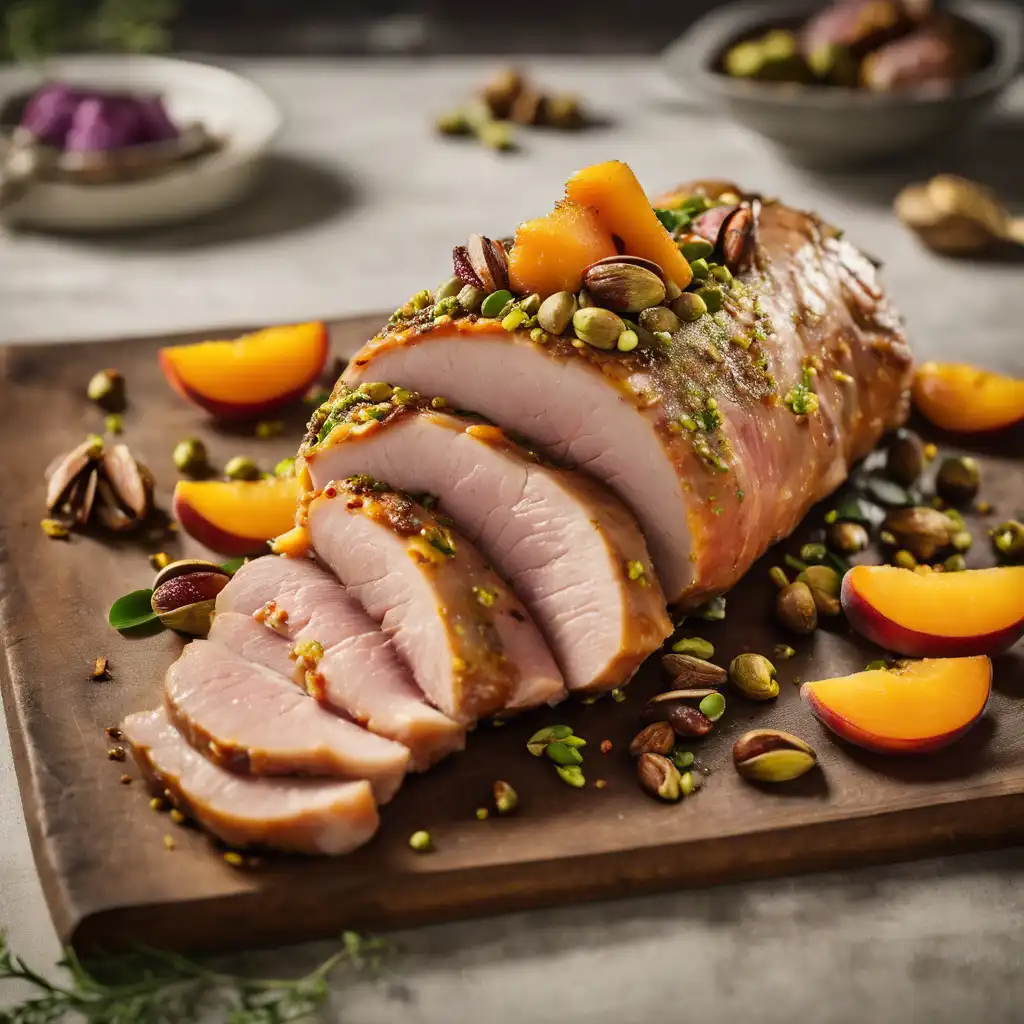 Pork Loin Stuffed with Peach and Pistachio