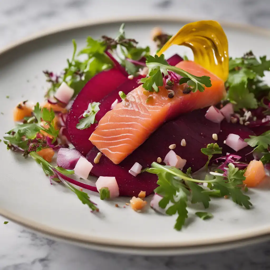 Beet Salad with Smoked Trout