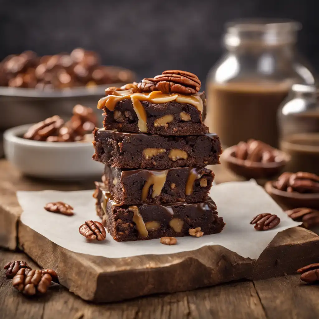 Turtle Brownie with Pecans