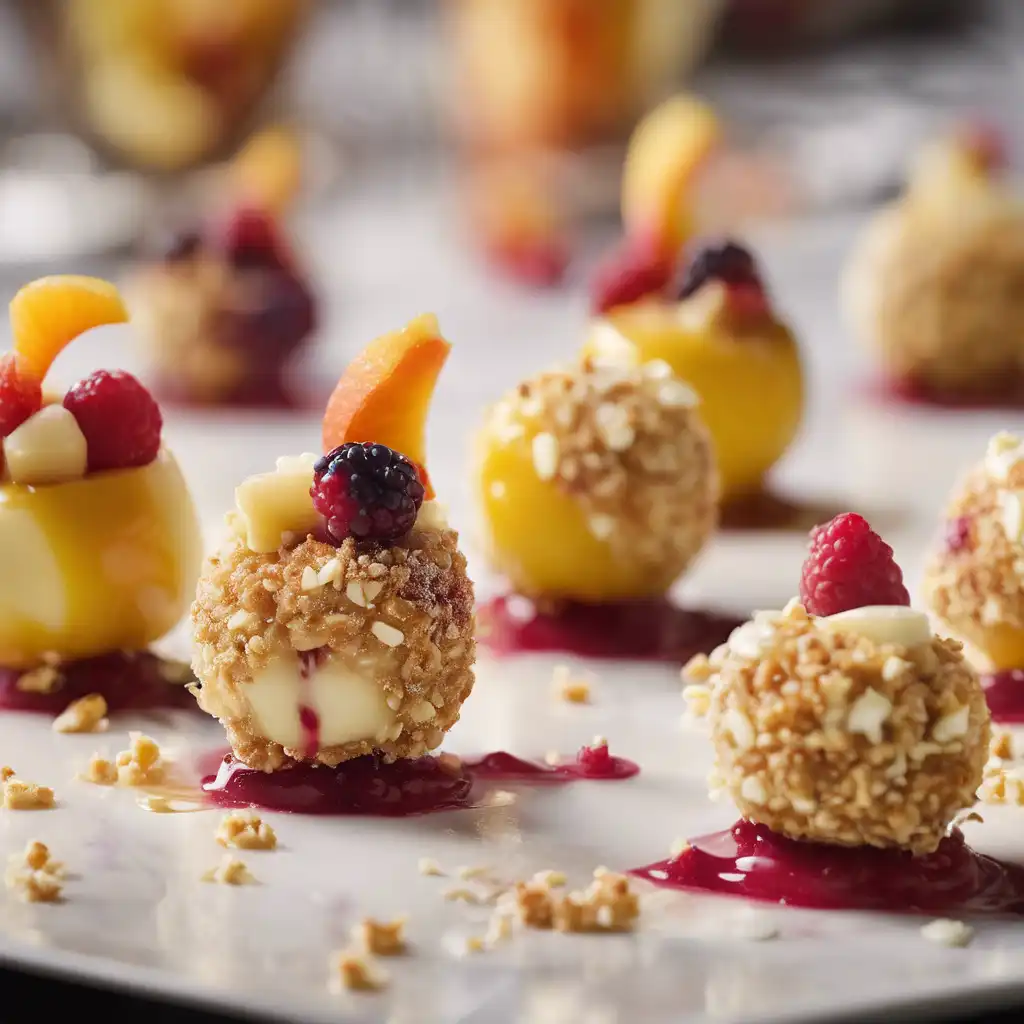 Fruit-Crusted Bombs with White Chocolate