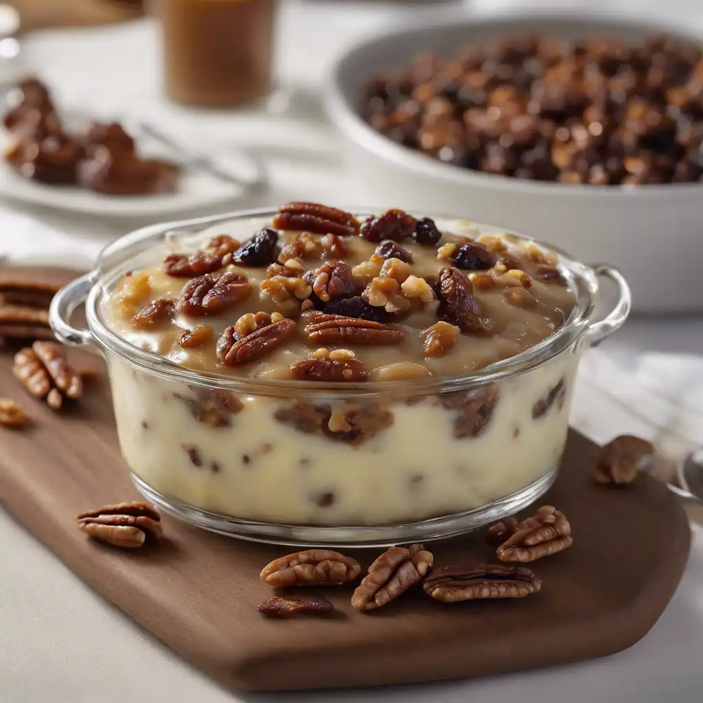 Pecan Pudding with Raisins and Walnuts Recipe