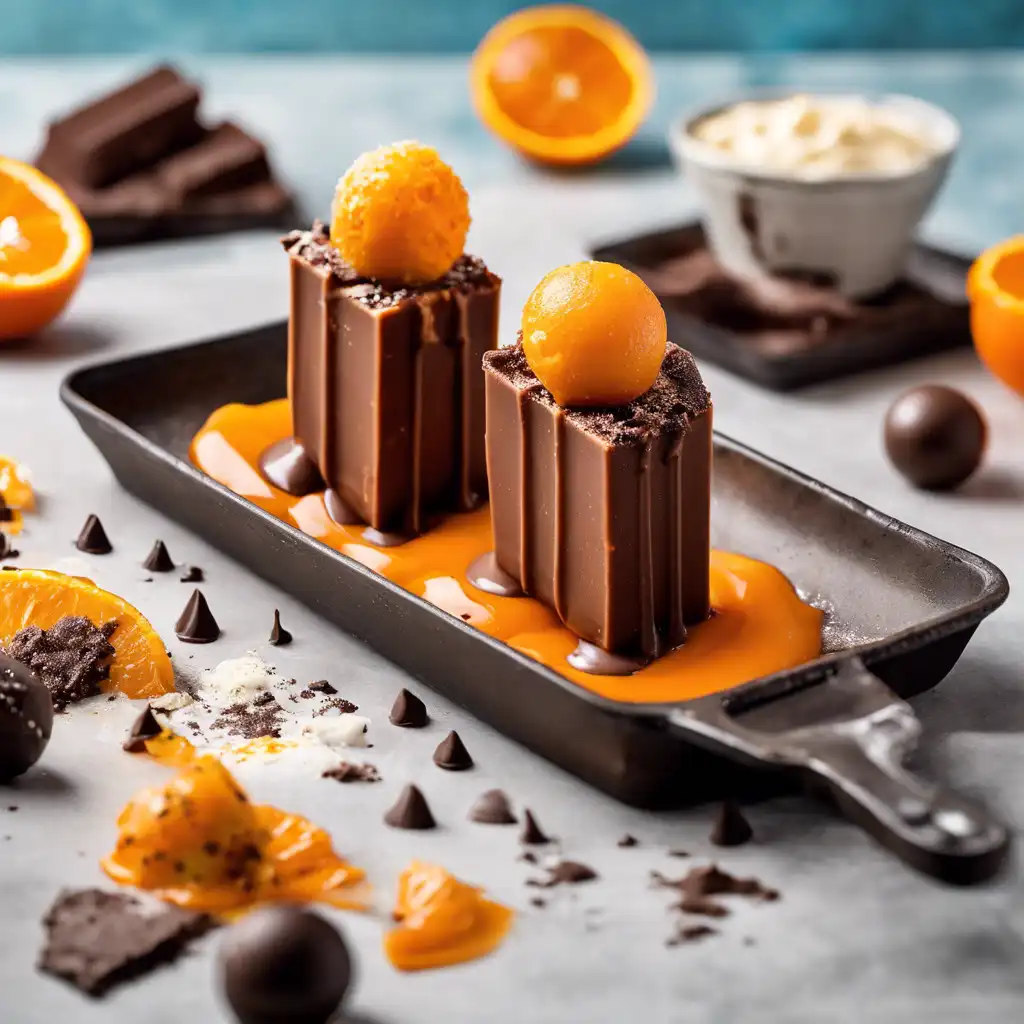 Chocolate Orange Popsicle with Creamy Sauce