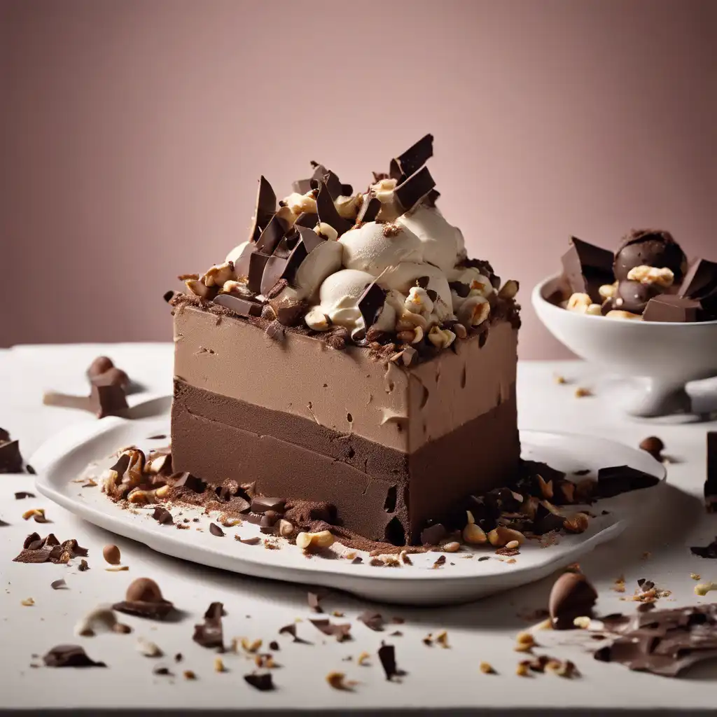 Chocolate and Nut Ice Cream Cake