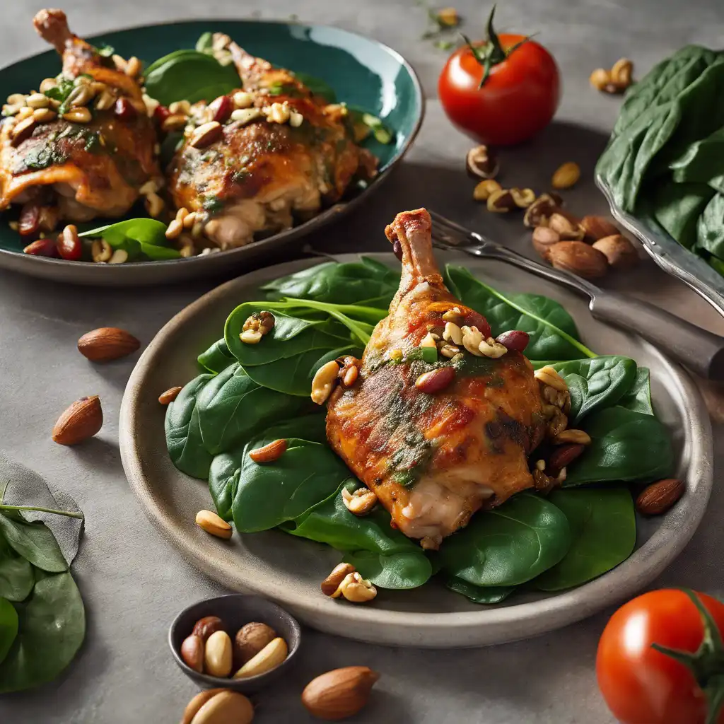 Stuffed Peruvian Chicken Thighs with Spinach and Nuts