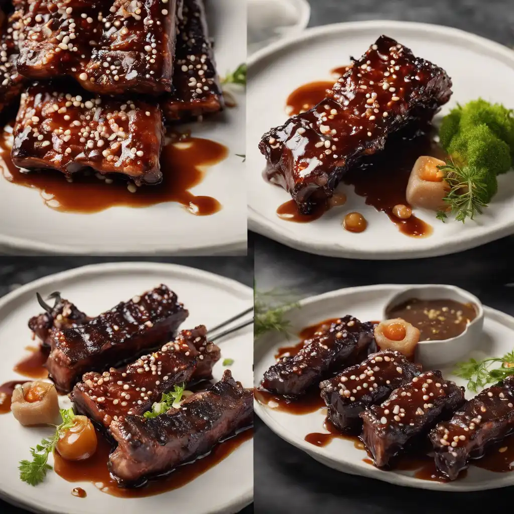 Glazed Ribs with Tamarind Sauce and Tapioca Bites