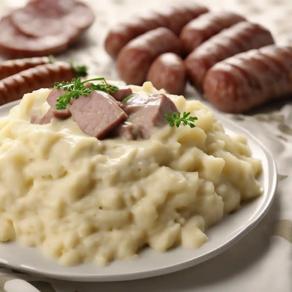 White Sauce Mashed Potatoes with Sausage