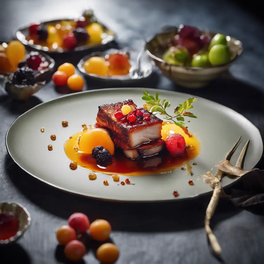 Pork Belly with Fruits in Syrup