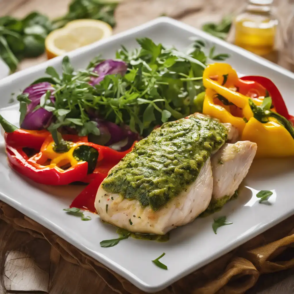 Pesto Chicken with Zucchini and Bell Peppers