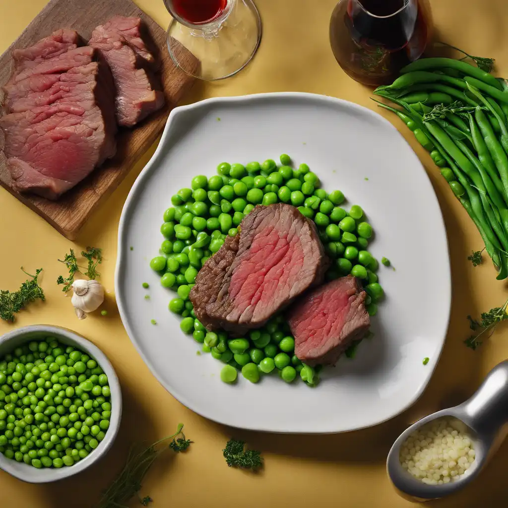 Moist Beef with Peas