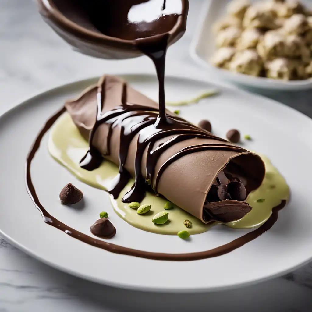 Chocolate Crepe with Chocolate Sauce