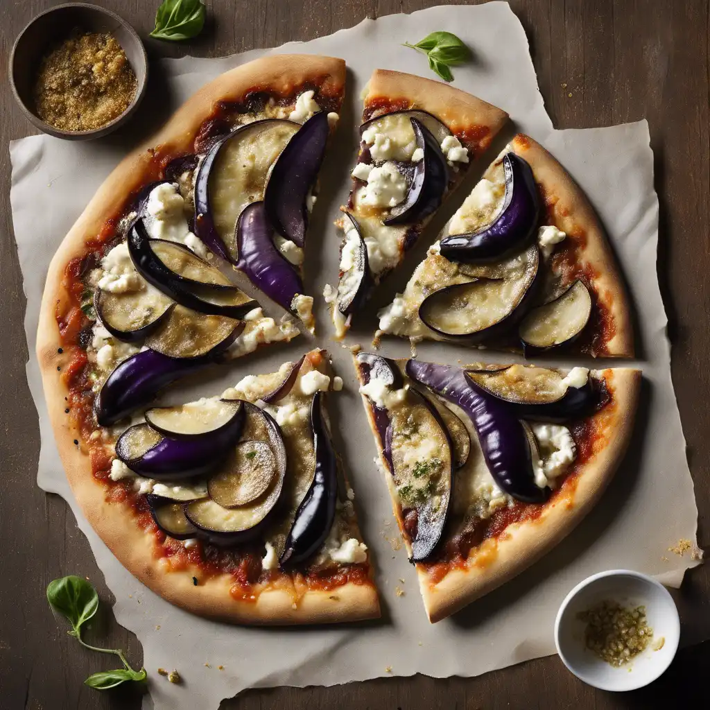 Eggplant and Cottage Cheese Pizza