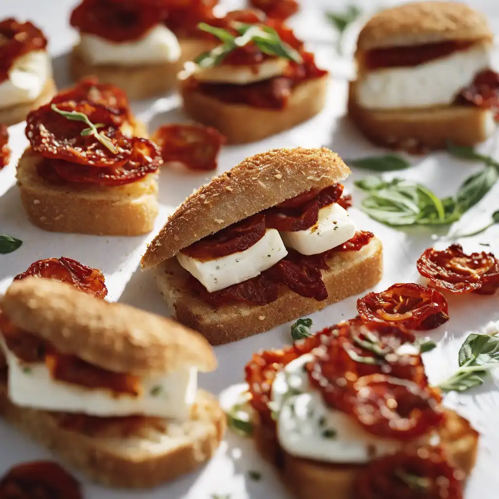 Mozzarella and Dried Tomato Sandwiches