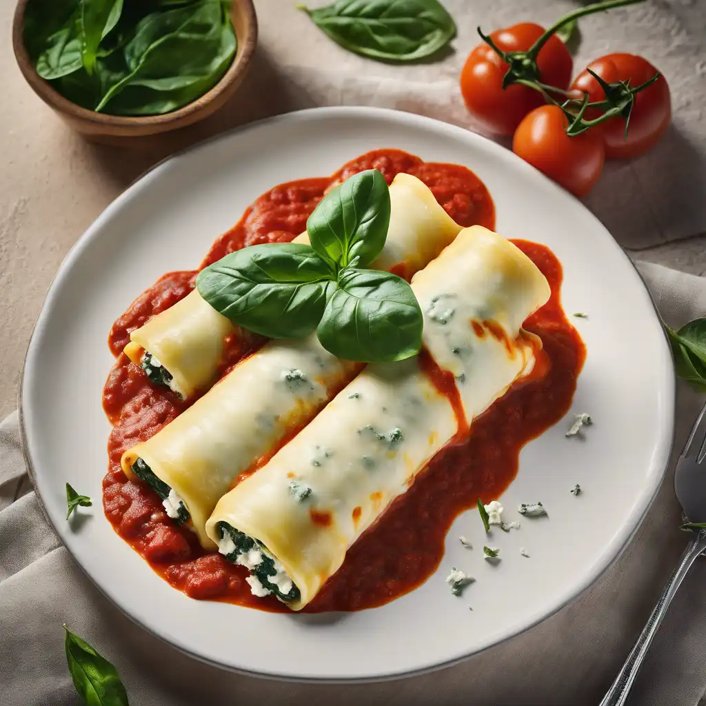 Spinach Cannelloni with Cottage Cheese