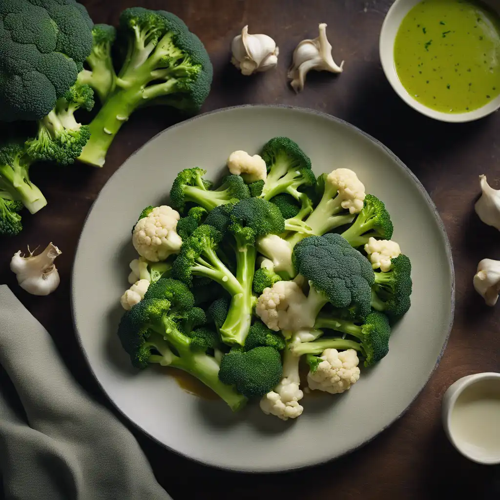 Broccoli and Cauliflower with Garlic Sauce