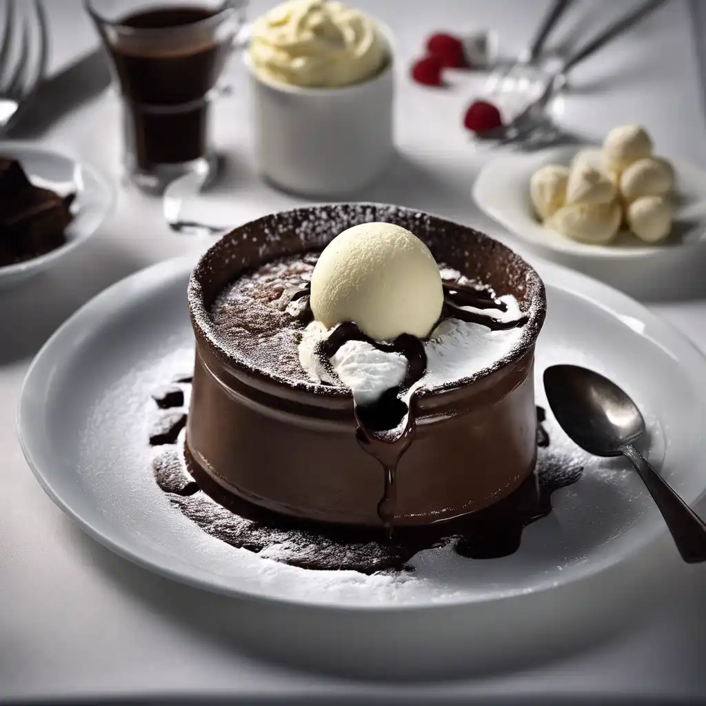 Chocolate Soufflé with Ice Cream