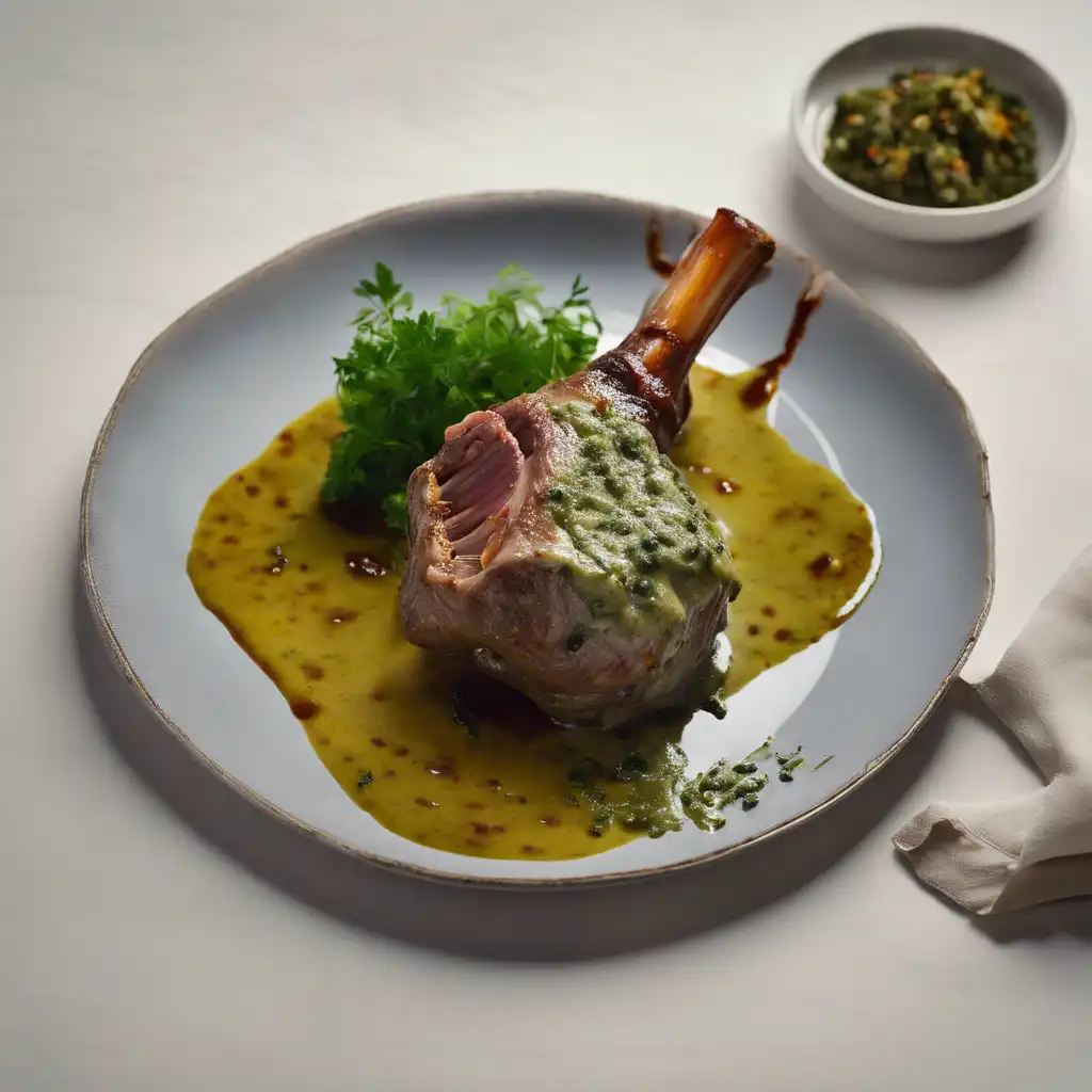 Lamb Shank with Herb Sauce