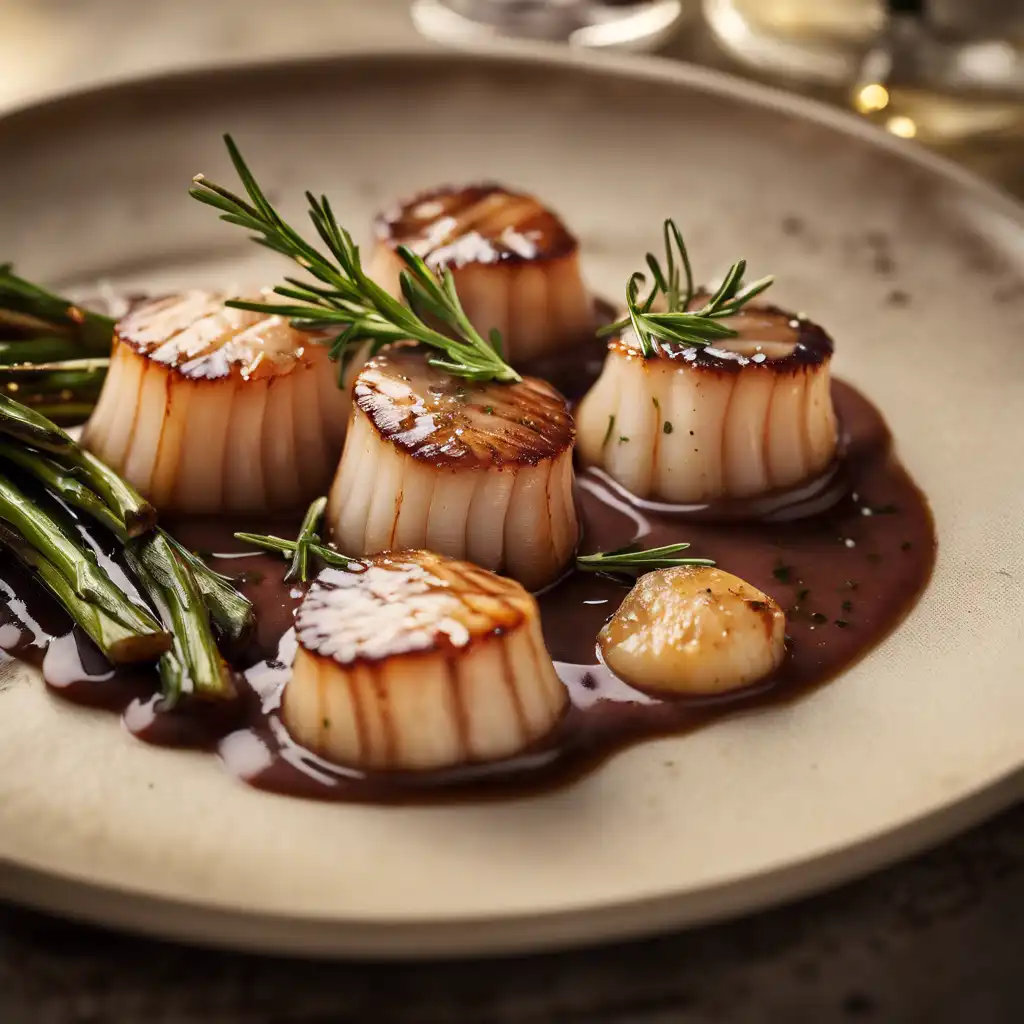 Scallops with Wine Sauce