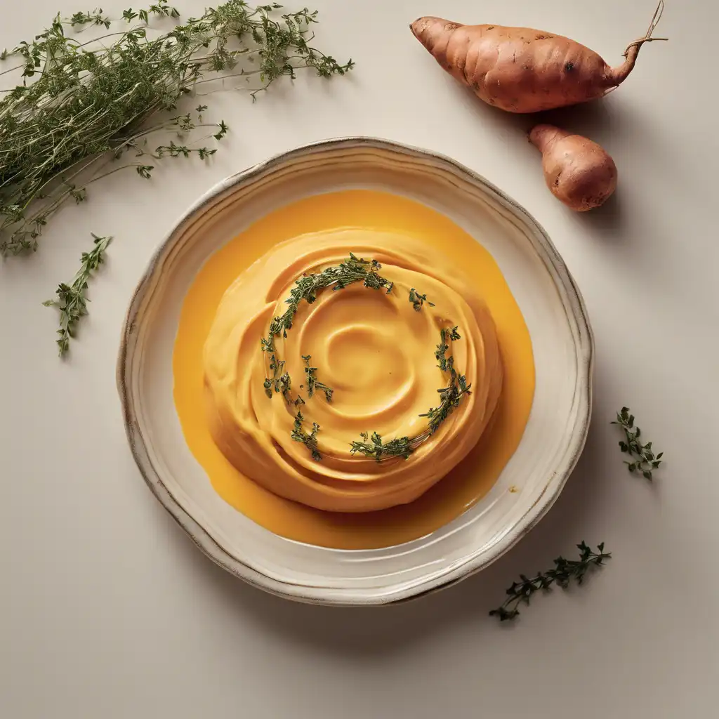 Sweet Potato Cream with Thyme Butter