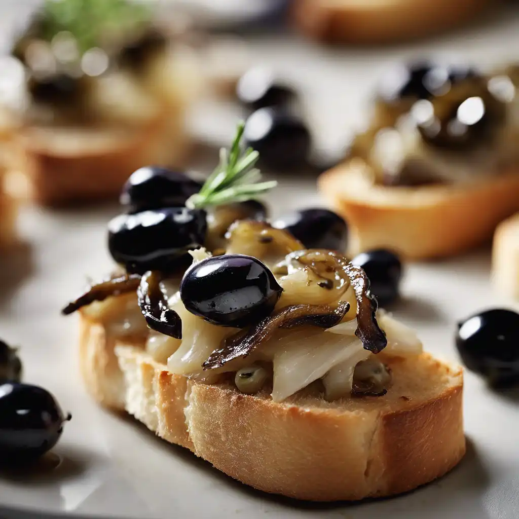 Onion and Anchovy Crostini