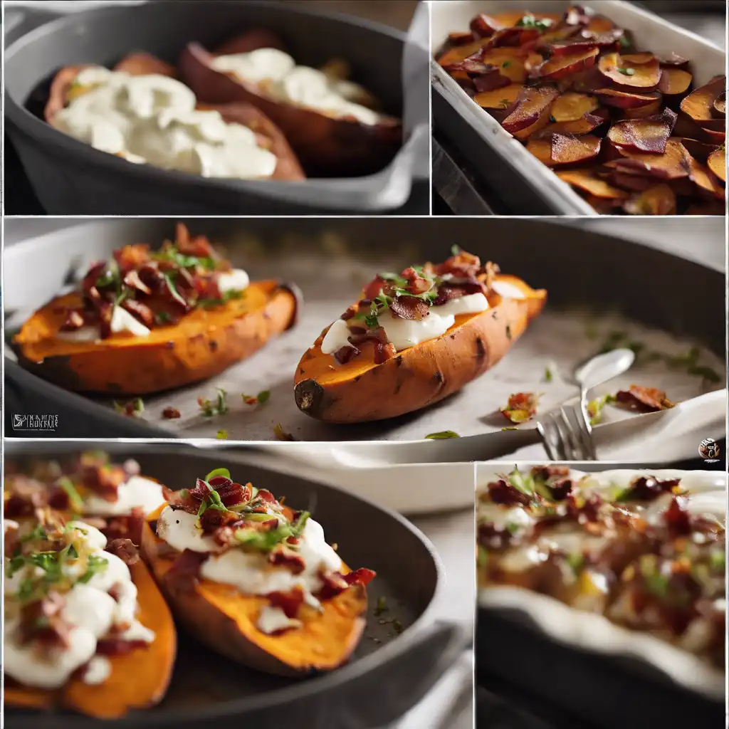 Roasted Sweet Potatoes with Mozzarella