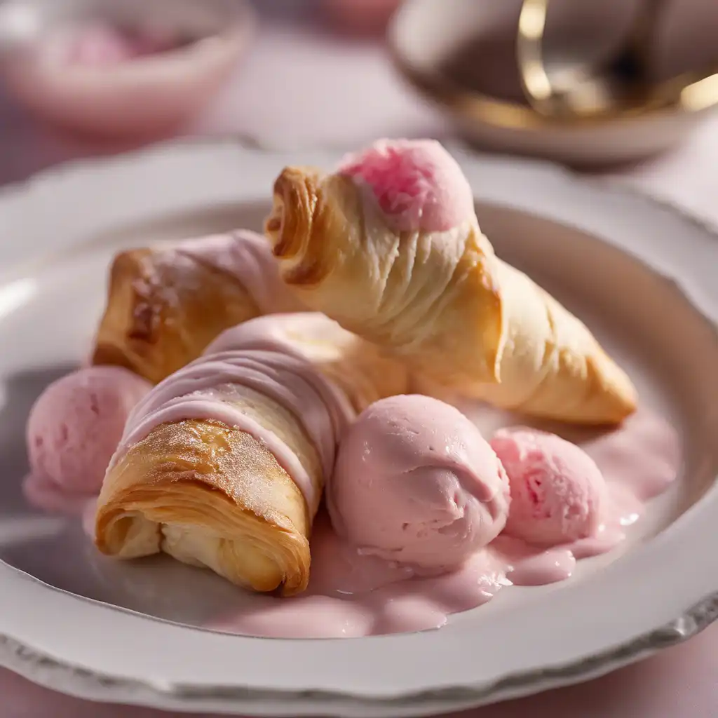 Crescent Rolls with Rosewater Ice Cream