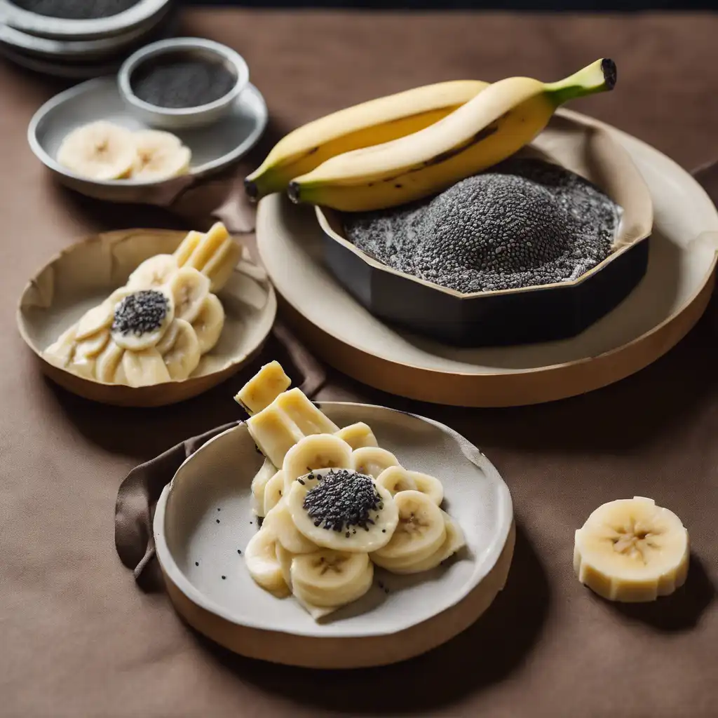 Banana with Black Sesame Seeds in Packages