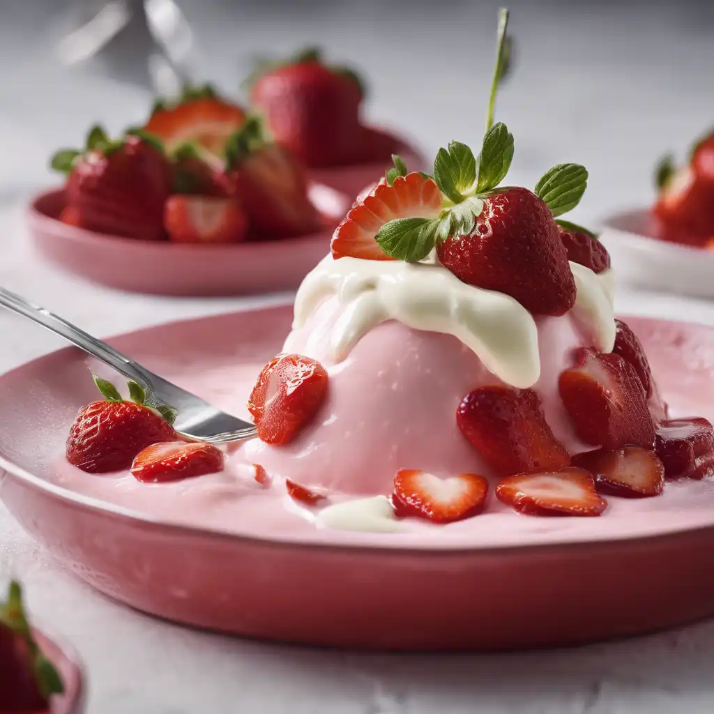 Strawberry Pudding with Mascarpone Cream