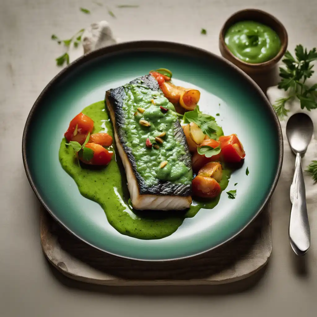 Bass Fillets with Green Almond Sauce