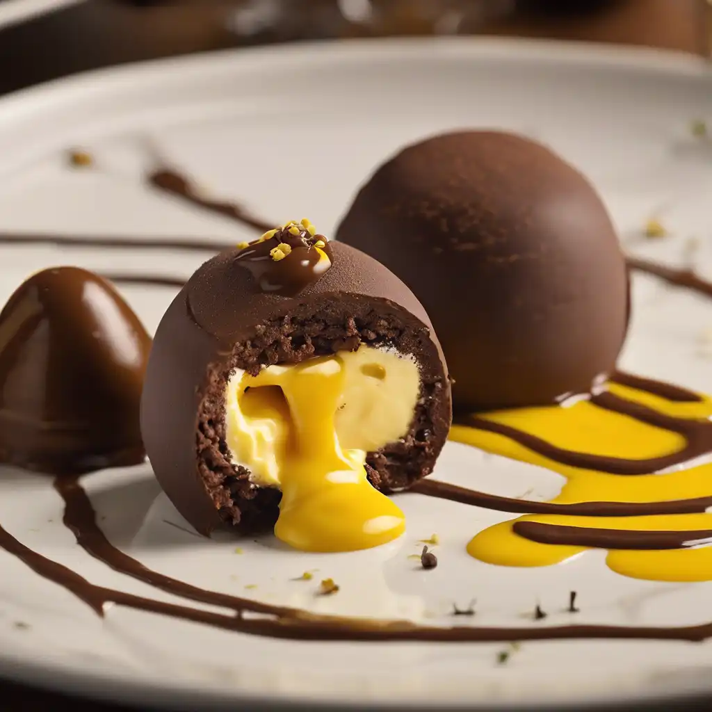 Chocolate Truffle Filled with Passion Fruit Cream