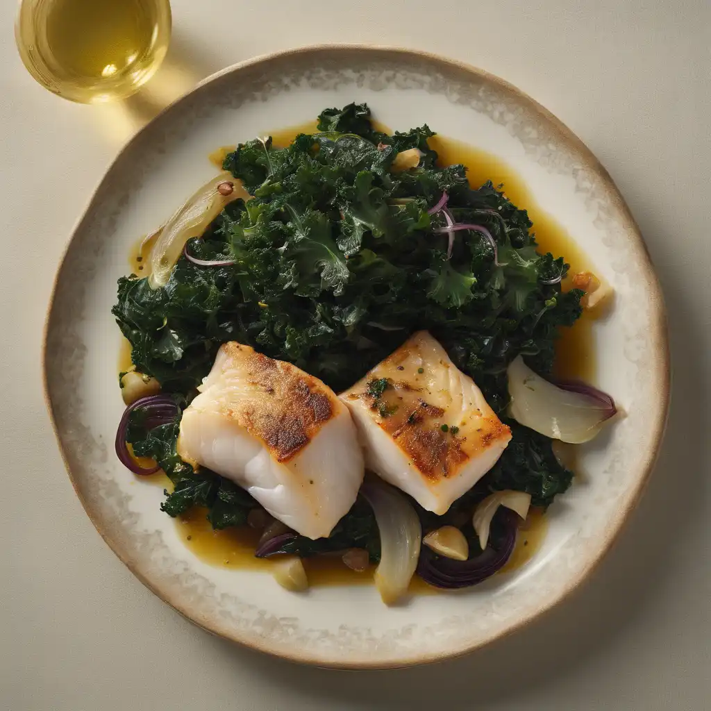 Cod with Portuguese Kale and Onion